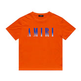 Amiri T Shirt Gradient Letter Flower Casual Hip Hop Short Sleeve T-shirt
